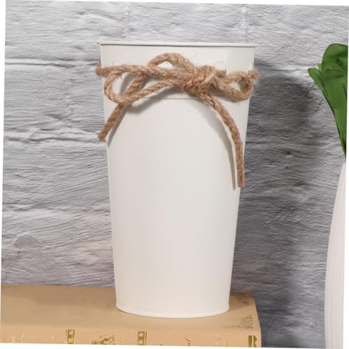 Cabilock Vintage Iron Bucket Flower Vase Decor