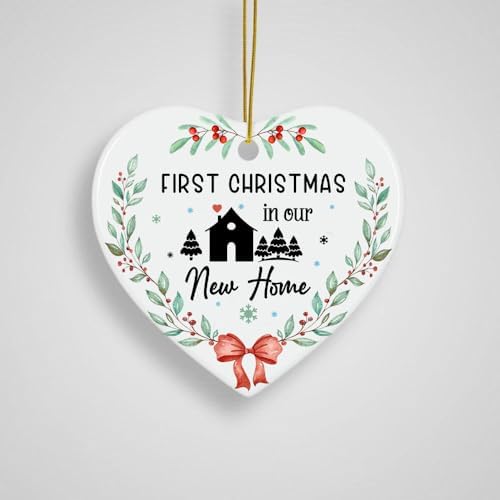 First Christmas In Our New Home Ornament - Heart Shaped Housewarming Decoration