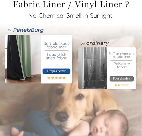 PANELSBURG Sage Green Boho Blackout Curtains 2 Panels Set