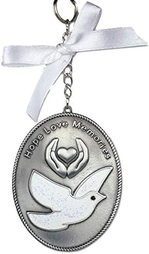 Memorial Ornament with White Dove - Hope Love Memories - Sympathy Gift - 5 x 225