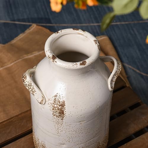 Quoowiit Ceramic Rustic Farmhouse Vase 14 Inch