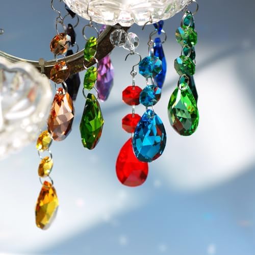 12pcs Teardrop Crystal Chandelier Prisms Suncatcher Beads Replacement