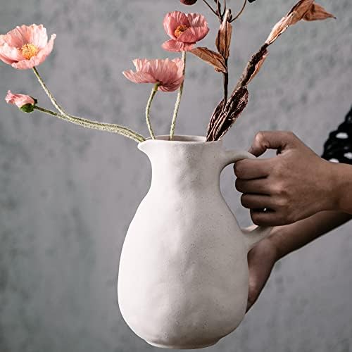 Kimdio Ceramic Vase with Handle Modern Farmhouse Decor
