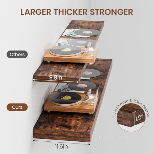 48W x 12D Floating Shelf Set of 2 Rustic Brown