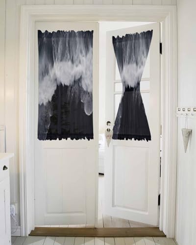 Summer Beach French Door Sheer Curtains 54W x 40L