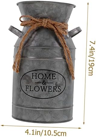 VICASKY Iron Flower Jug Vintage Pitcher Vase Silver