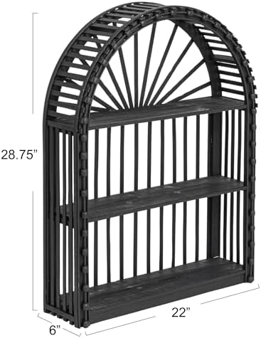 Creative Co Op Arched Wall Shelf Black