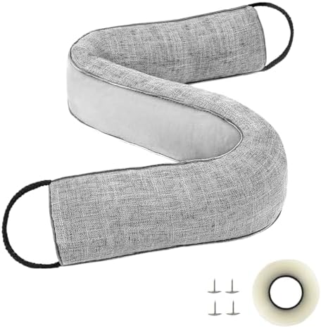 Lewondr Door Draft Stopper 36 Inch Sound Proof Triangular Weather Stripping Blocker Gray