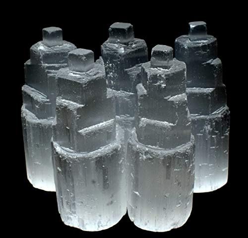 HQRP 4 Inch White Selenite Skyscraper Towers 5PCS