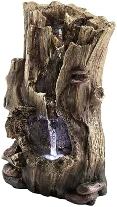 Alpine Corporation WIN326 Tabletop Rainforest Tree Trunk Water Fountain