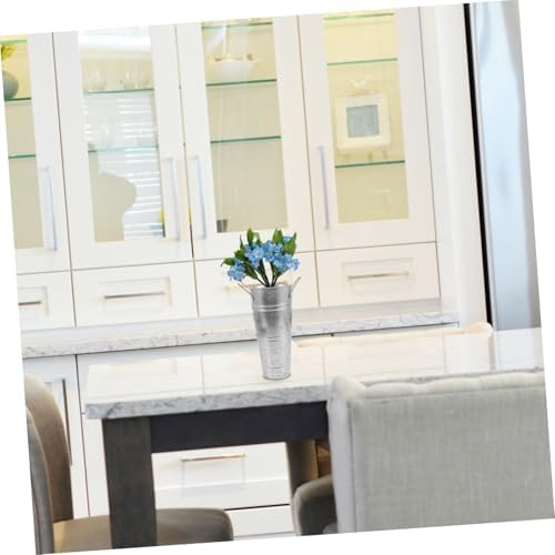 Vintage Iron Flower Bucket Vase for Dried Flowers