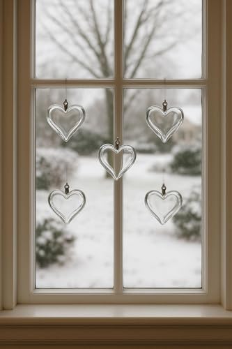 Clear Glass Heart Ornament 175 in Elegant Hanging Decoration