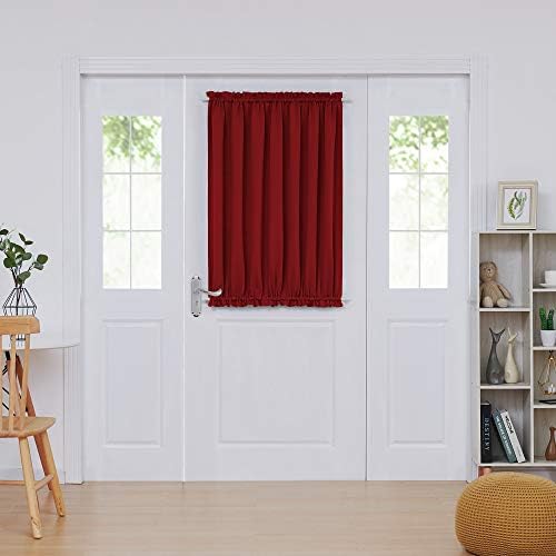 Deconovo Blackout Door Curtain - Thermal Insulated Privacy Curtain for French and Front Doors with Adjustable Tieback