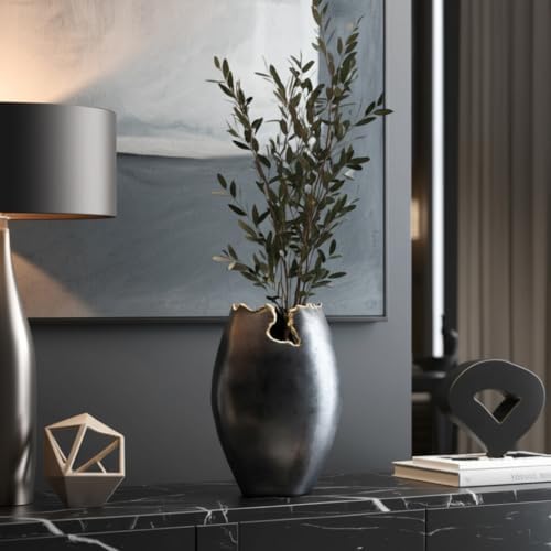 Sagebrook Home Modern Metal Vase 14 Inch Black