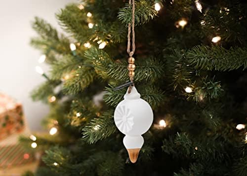 DEMDACO Finial Gold and White Fragrance Diffuser Ornament Set of 2