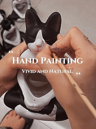 Hand-Painted Ceramic Incense Holder with Cat Design
