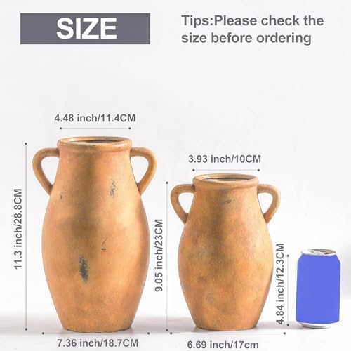 113 Inch Large Ceramic Flower Vase with Handles