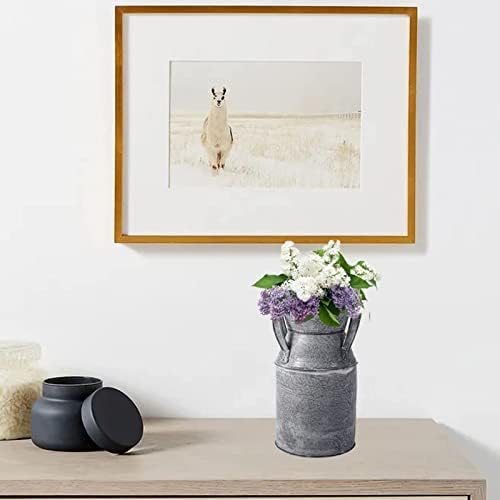 TOPZEA 2 Pack Galvanized Milk Can Vases