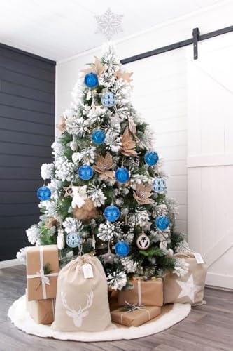 Hollyone 315 Inch Blue Christmas Ball Ornaments 12 Pcs Set