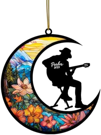 BACHKIM GUITAR PLAYER Sitting on The Moon Custom Ornament