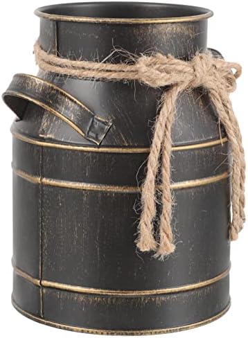 Rustic Galvanized Milk Jug Vase for Home Decor