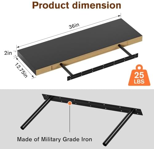 JPND Floating Shelf Set of 2 Black
