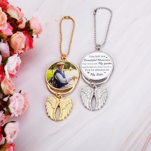 Custom Double Side Photo Car View Mirror Pendant for Memorial Gifts
