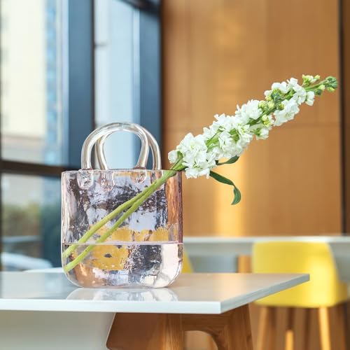 106 Inch Clear Glass Vase with Bubble Design for Valentines Day and Wedding Anniversaries