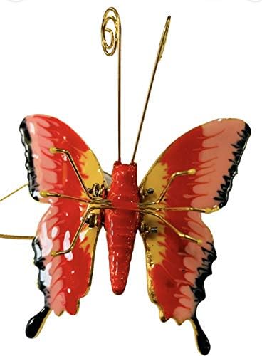 Handmade Enamel Bejeweled Butterfly Hanging Ornament 1