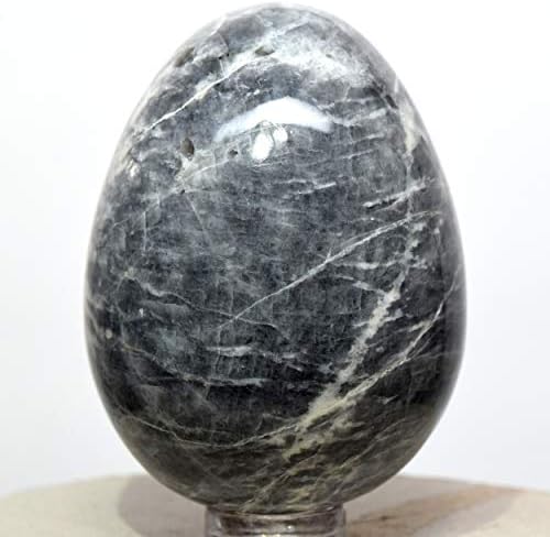 HQRP 57mm Black Moonstone Egg with Stand