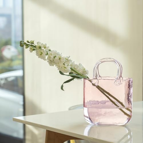 106 Inch Clear Glass Vase with Bubble Design for Valentines Day and Wedding Anniversaries