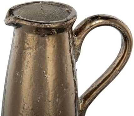 AB Home Tall Skinny Ceramic Pitcher Vase Sienna Brown 7x5x11in