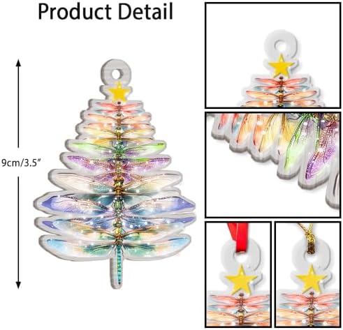 Christmas Dragonfly 2D Flat Acrylic Ornament