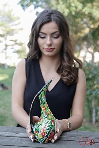 EliPOT Turkish 10 Inch Ceramic Swan Shape Vase