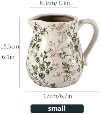 Chinoiserie Green Vintage Ceramic Flower Vase