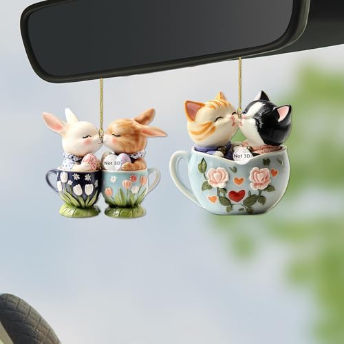 Decorative Hanging Ornaments Set Crystal Effect Animal Angel Figures Car Mirror Backpack Accessories
