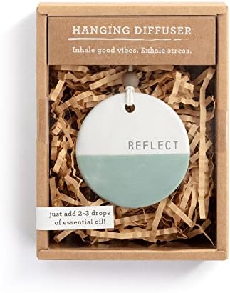 DEMDACO Reflect Green and White Earthenware Diffuser Ornament