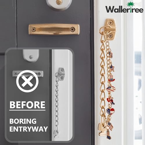 4th of July Door Chain Lock Charms - Gold Plated Decor