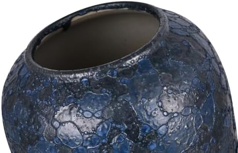Blue Ceramic Vase 13 Inch Tall Rustic Terracotta