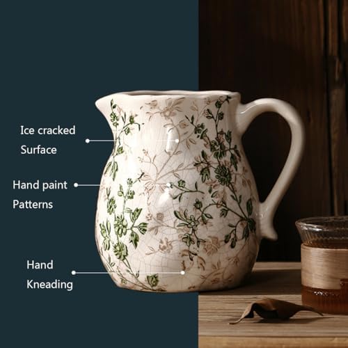 Chinoiserie Green Vintage Ceramic Flower Vase