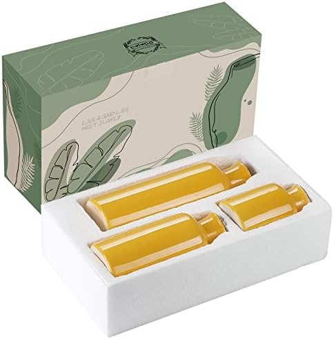 CwlwGO Yellow Ceramic Vase Set Modern Decor
