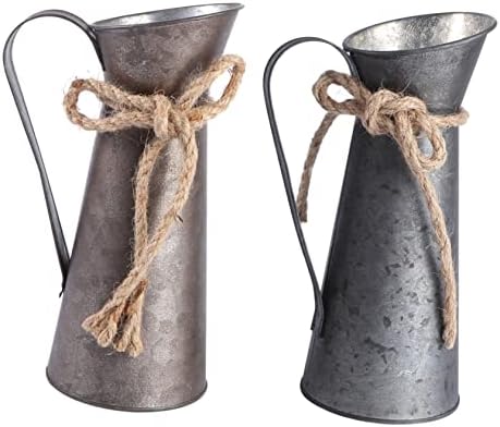 Vintage Desktop Flower Bucket Iron Plant Pot for Home Decor