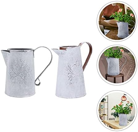 DOITOOL 2pcs Rustic Metal Vase Decor