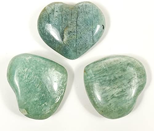 33mm Soft Green Amazonite Heart Stones - 2PCS