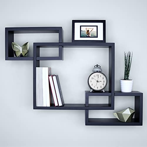 Ballucci Wooden Floating Wall Shelves 26 x 18 Black