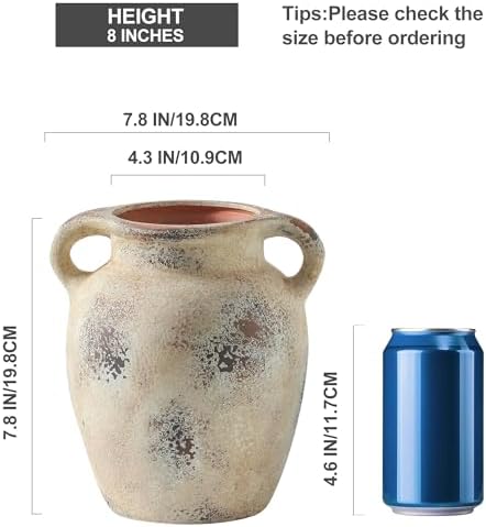 Enra Rustic Farmhouse Vase with Handle 78 Inch