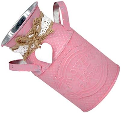 Wakauto Vintage Pink Metal Cube Vase Plant Holder