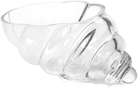 Hosley Clear Glass Shell Vase 8 Inches Long