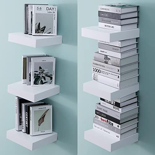 WELLAND 9 14 Inch White Floating Shelves for Wall