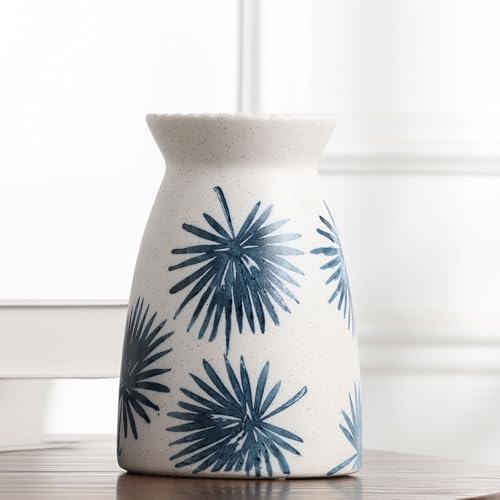 Hjn White Flower Vase - Modern Ceramic Decor for Living Room and Entryway